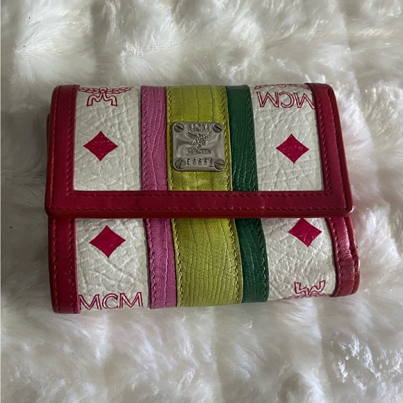 Rare, Preowned MCM Multicolored Trifold Wallet In Great Condition - Picture 1 of 11
